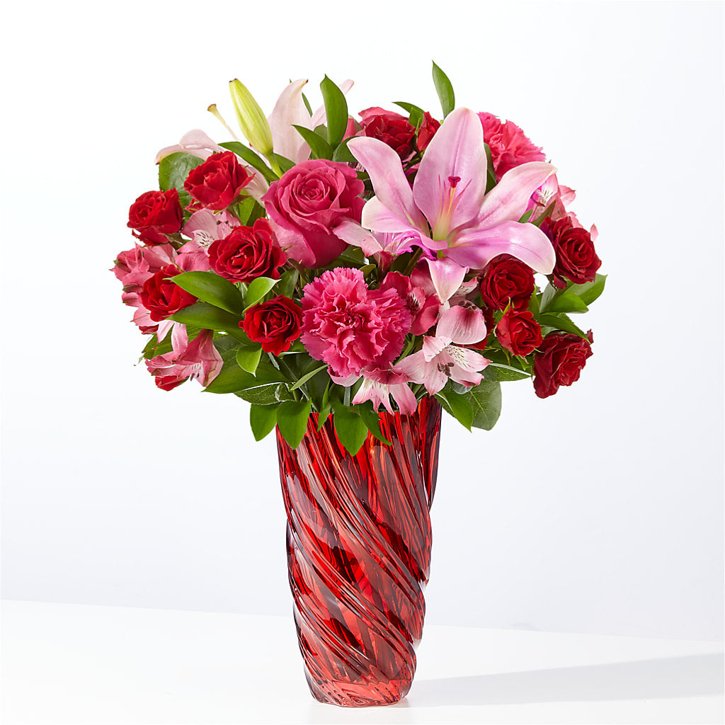 In Love Bouquet with Luxe Swirl Vase – Flower Perez Llc, Allentown PA