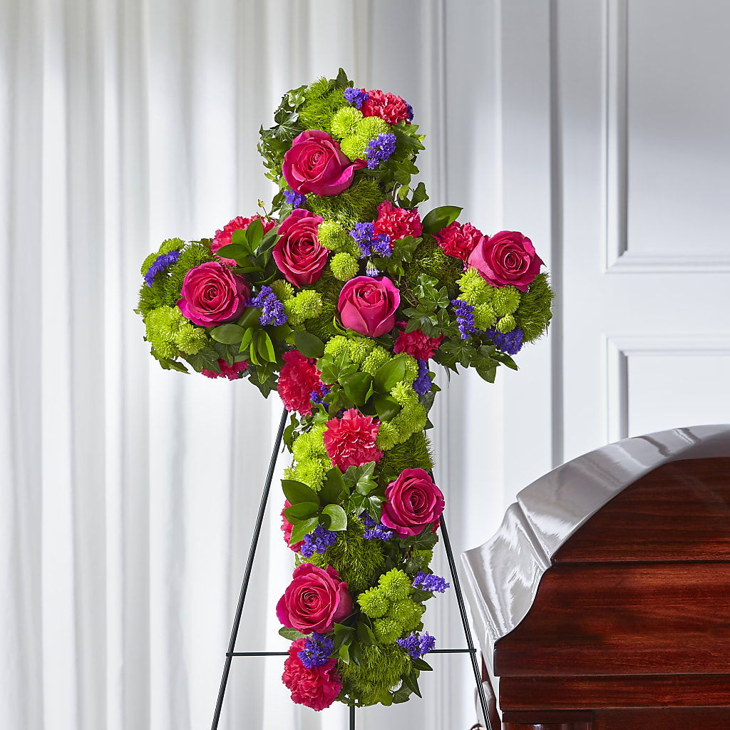 Tribute Rose Floral Cross – Flower Perez Llc, Allentown PA