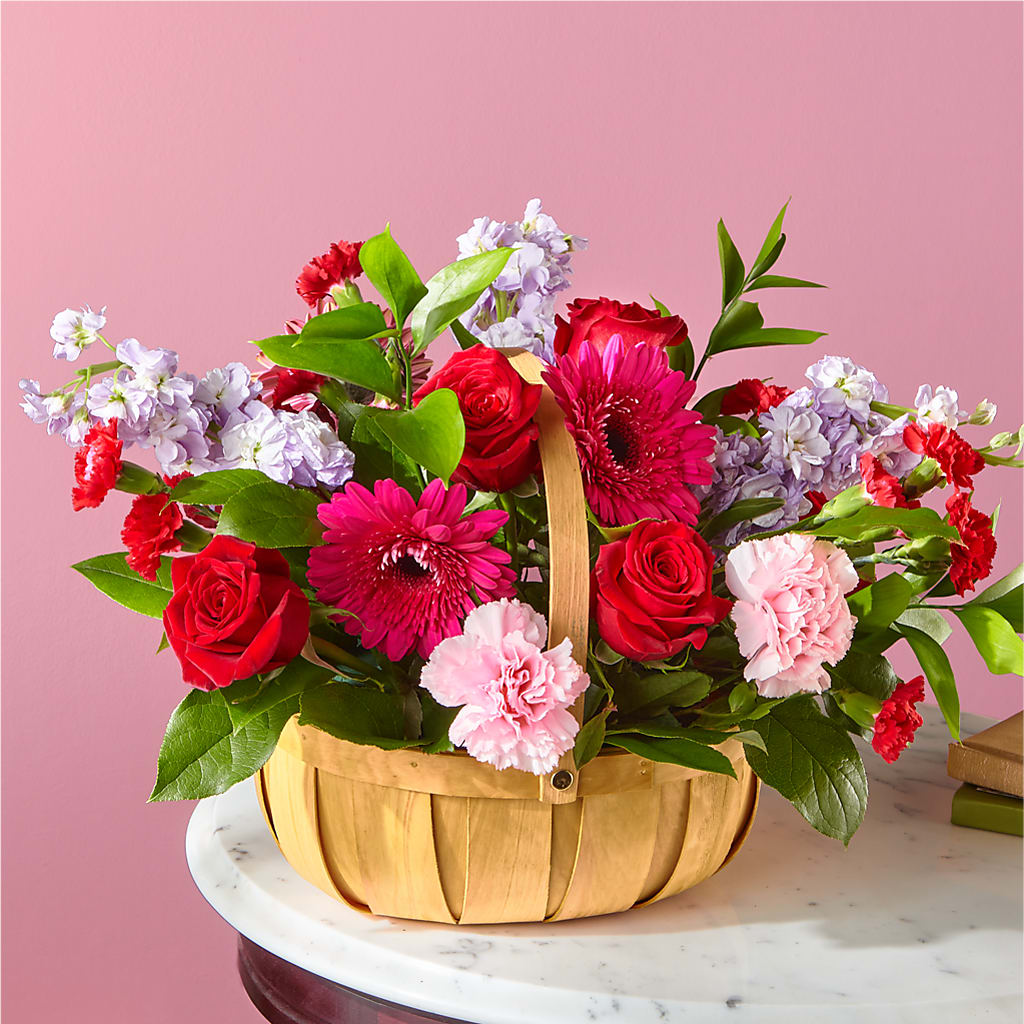 Pink Picnic Basket – Flower Perez Llc, Allentown PA