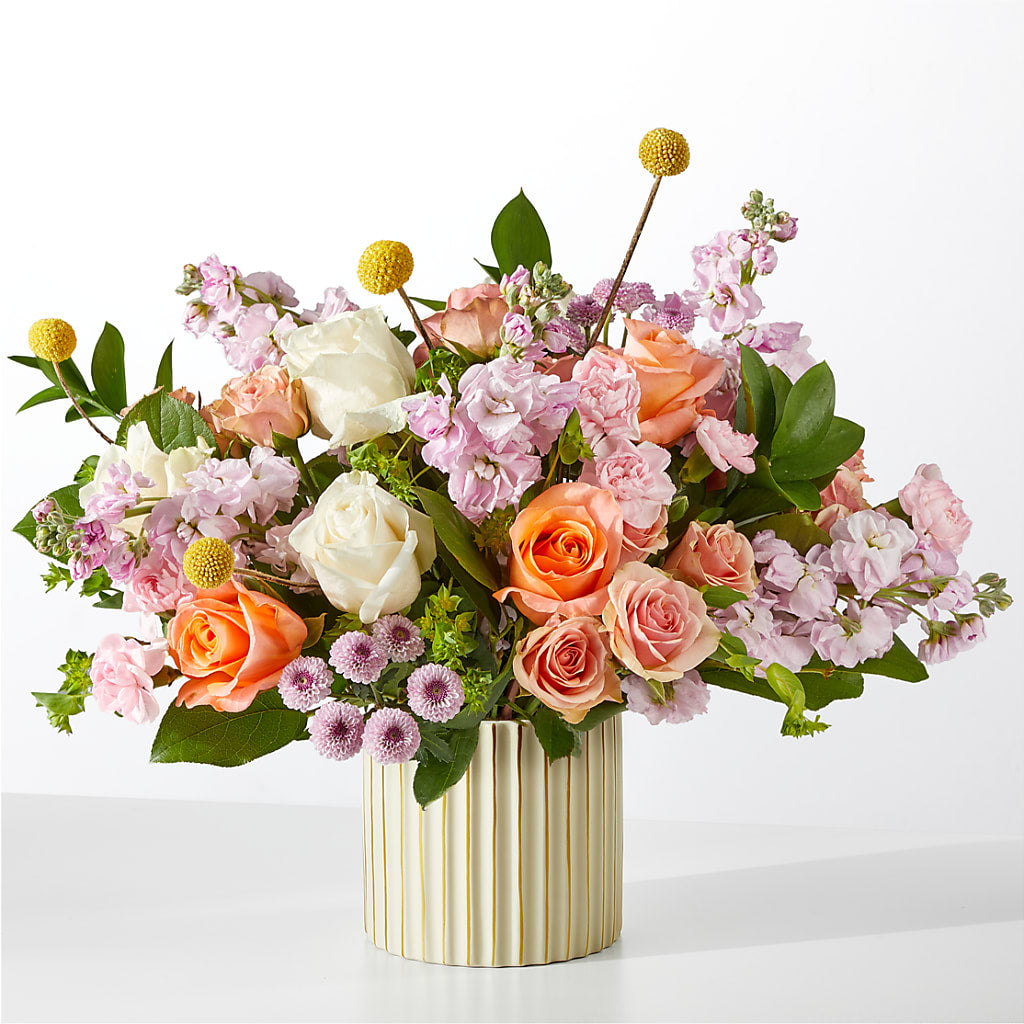 French Market Bouquet with Ivory Vase – Flower Perez Llc, Allentown PA