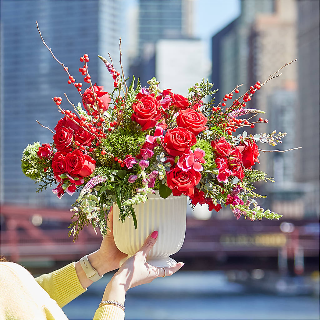 Big Red Bow Bouquet –  Flower Perez Llc, Allentown PA