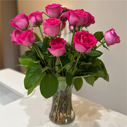 Long Stem Pink Rose Bouquet –  Flower Perez Llc, Allentown PA
