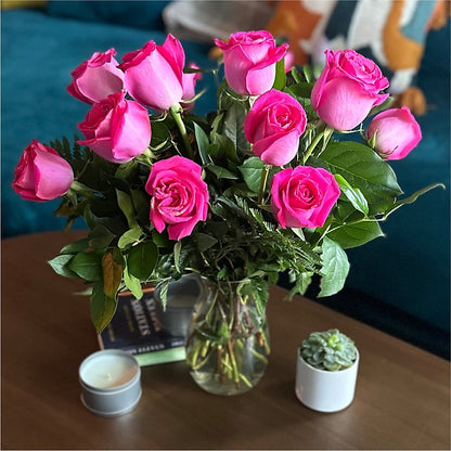 Long Stem Pink Rose Bouquet –  Flower Perez Llc, Allentown PA