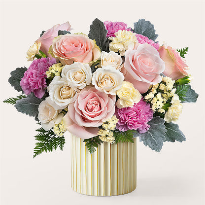 Blissful Moments Bouquet with Ivory Vase –  Flower Perez Llc, Allentown PA