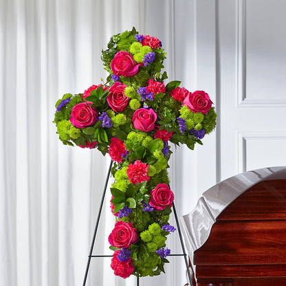 Tribute Rose Floral Cross –  Flower Perez Llc, Allentown PA