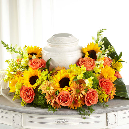 Faithful Sunflower Cremation Adornment –  Flower Perez Llc, Allentown PA