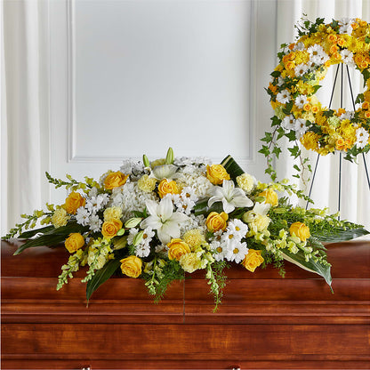 Golden Harmony Casket Spray –  Flower Perez Llc, Allentown PA