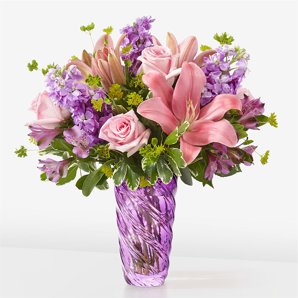 Precious Petals Bouquet with Luxe Swirl Vase –  Flower Perez Llc, Allentown PA