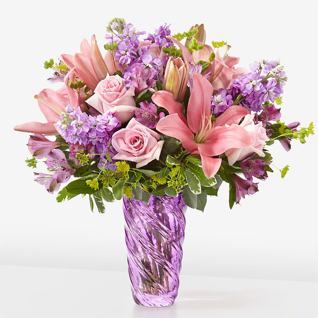 Precious Petals Bouquet with Luxe Swirl Vase –  Flower Perez Llc, Allentown PA