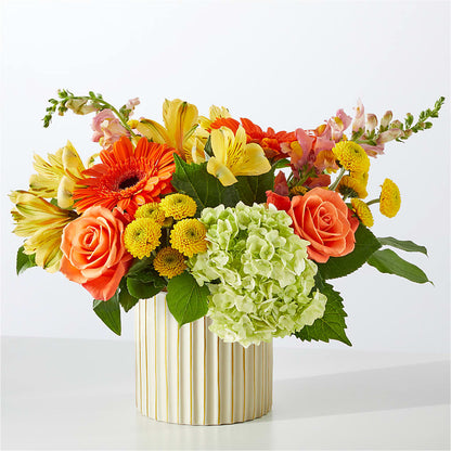 Autumn Sunshine Bouquet with Ivory Vase –  Flower Perez Llc, Allentown PA