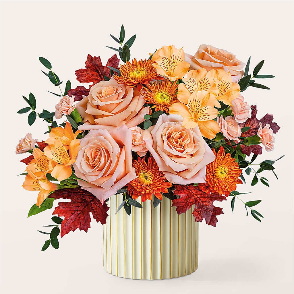 Spiced Latte Bouquet with Ivory Vase –  Flower Perez Llc, Allentown PA