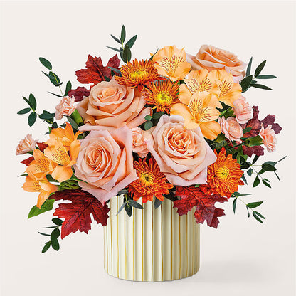 Spiced Latte Bouquet with Ivory Vase –  Flower Perez Llc, Allentown PA