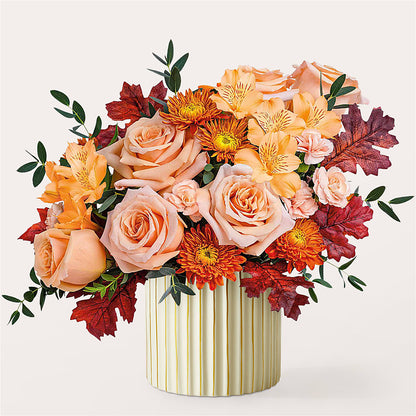 Spiced Latte Bouquet with Ivory Vase –  Flower Perez Llc, Allentown PA