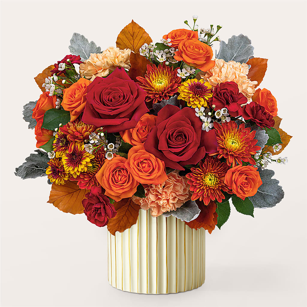 Merlot Bouquet with Ivory Vase –  Flower Perez Llc, Allentown PA