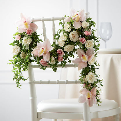 Orchid Rose Chair Décor –  Flower Perez Llc, Allentown PA