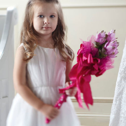 Sparkle Pink Flower Girl Bouquet –  Flower Perez Llc, Allentown PA